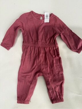 Mauve Pink Baby Long Sleeve Romper
